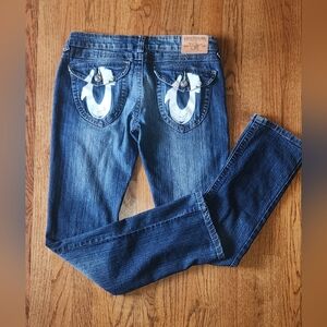 True Religion Low Rise Straight Leg Jeans